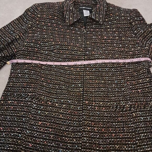 Sag Harbor Tweed Zip-Up Formal Evening Workwear Vintage Blazer Warm Fall Sz 14 - Picture 8 of 10